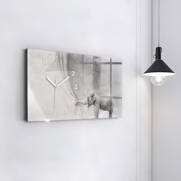 Zegar ścienny poziomy Słoń
