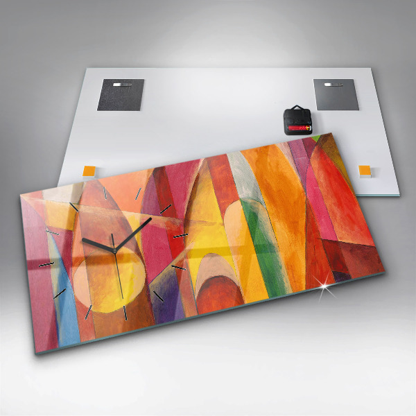 Zegar szklany poziomy Sztuka Dekoracja Abstrakcja