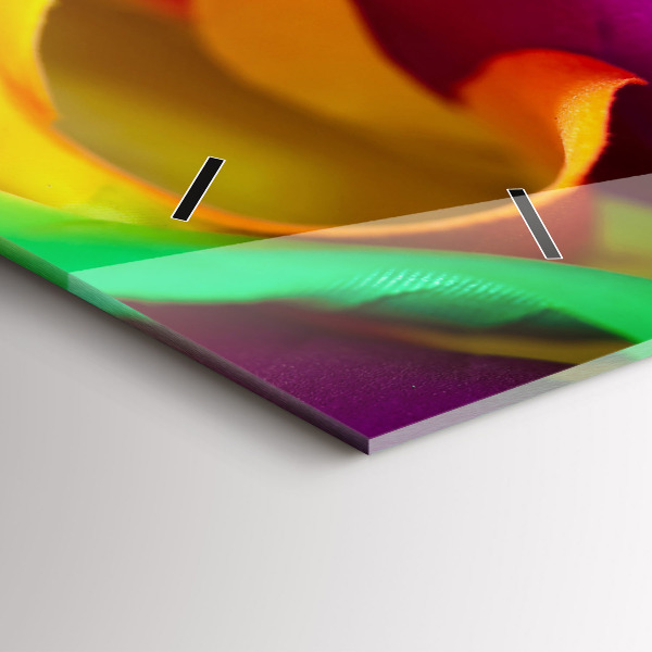 Zegar szklany poziomy Tęczowa róża