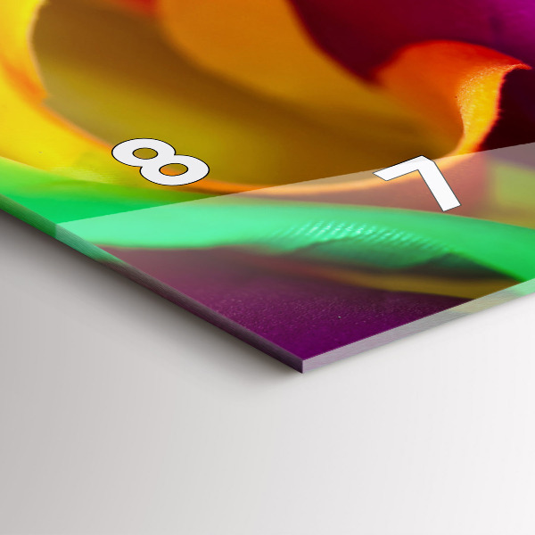 Zegar szklany poziomy Tęczowa róża