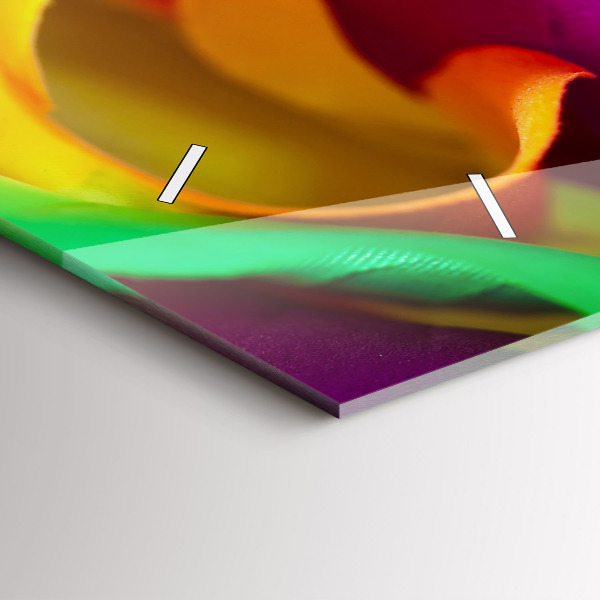 Zegar szklany poziomy Tęczowa róża