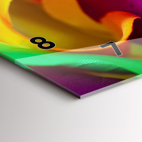 Zegar szklany poziomy Tęczowa róża