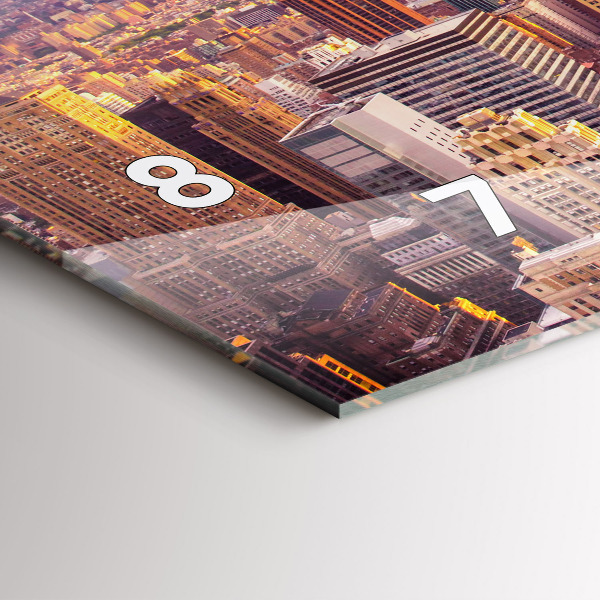 Zegar szklany poziomy Zachód słońca Nowy Jork