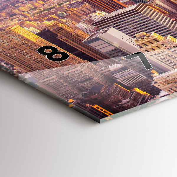 Zegar szklany poziomy Zachód słońca Nowy Jork