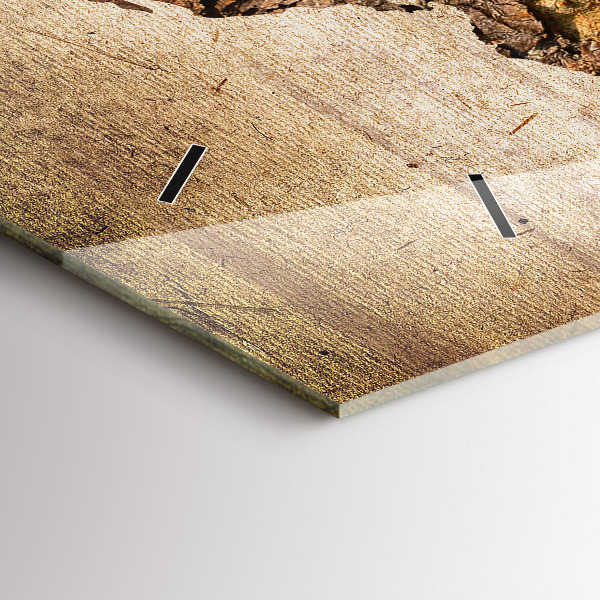 Zegar szklany poziomy Mapa świata vintage