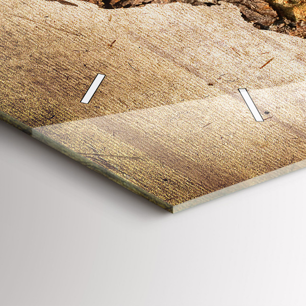 Zegar szklany poziomy Mapa świata vintage