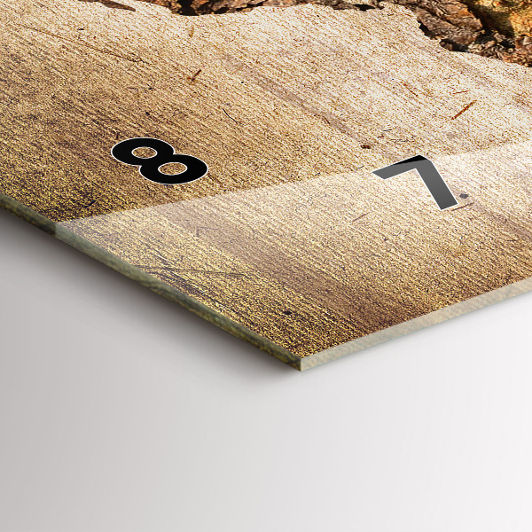 Zegar szklany poziomy Mapa świata vintage