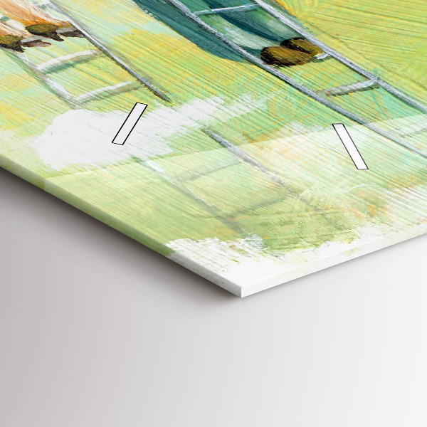 Zegar szklany poziomy Ludzie na drabinie