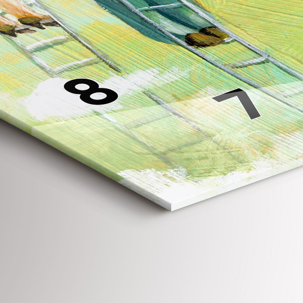 Zegar szklany poziomy Ludzie na drabinie