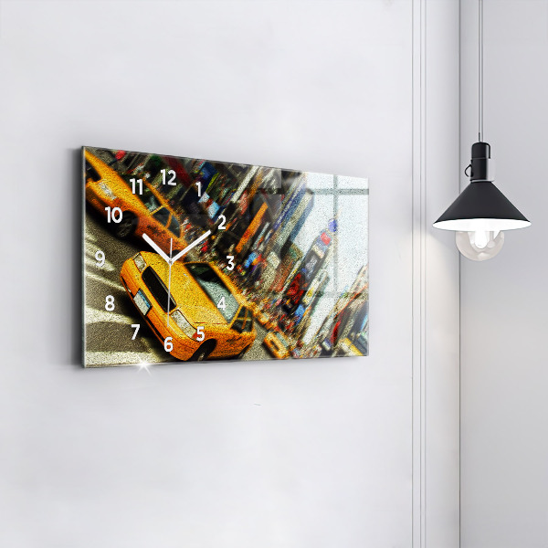 Zegar szklany poziomy New York City taksówki