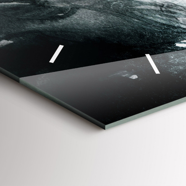 Zegar szklany poziomy Portret kobiety czerwone usta