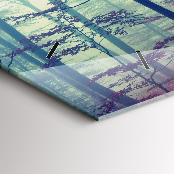 Zegar szklany poziomy Jesienna droga Las Mgła