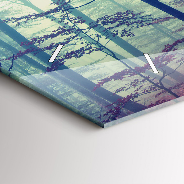 Zegar szklany poziomy Jesienna droga Las Mgła