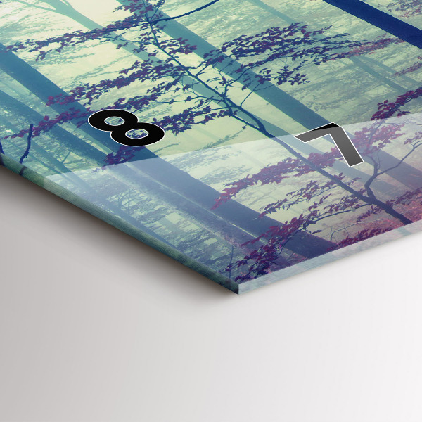 Zegar szklany poziomy Jesienna droga Las Mgła