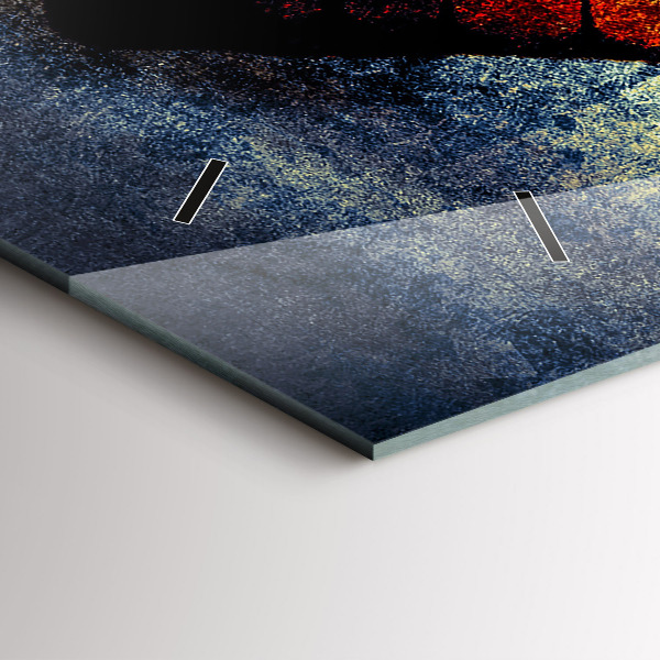 Zegar szklany poziomy Motyl vintage styl