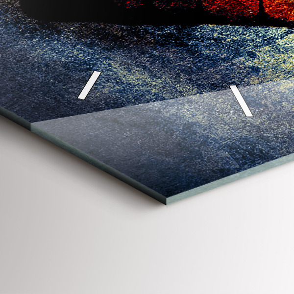 Zegar szklany poziomy Motyl vintage styl