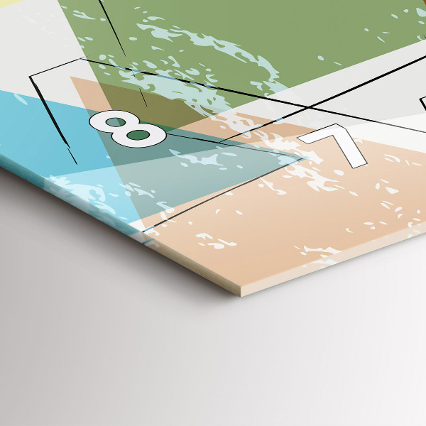 Zegar szklany poziomy Trójkąty wzór geometryczny