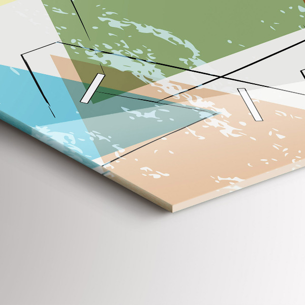 Zegar szklany poziomy Trójkąty wzór geometryczny