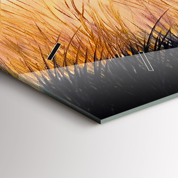 Zegar szklany poziomy Żurawie o zachodzie słońca