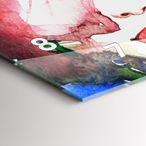 Zegar szklany poziomy kolorowy Portret kobiety