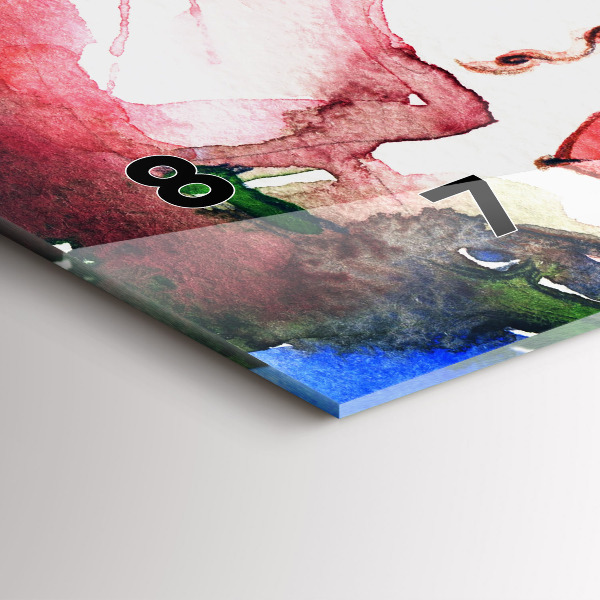 Zegar szklany poziomy kolorowy Portret kobiety