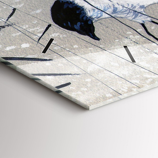 Zegar szklany poziomy Żurawie w trzcinie