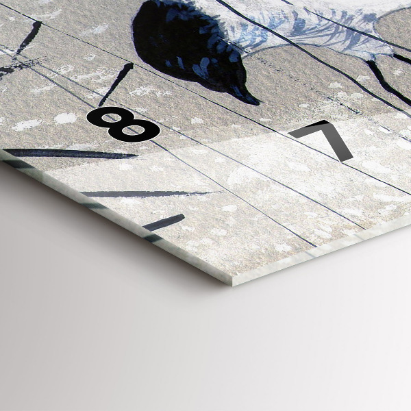 Zegar szklany poziomy Żurawie w trzcinie