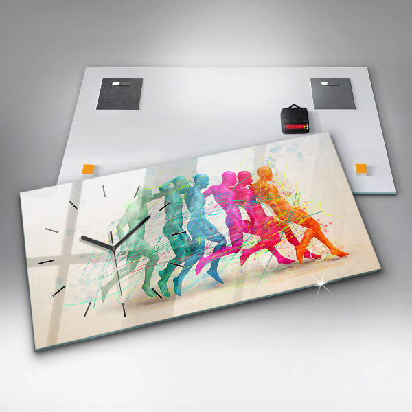 Zegar szklany poziomy Kolorowi ludzie