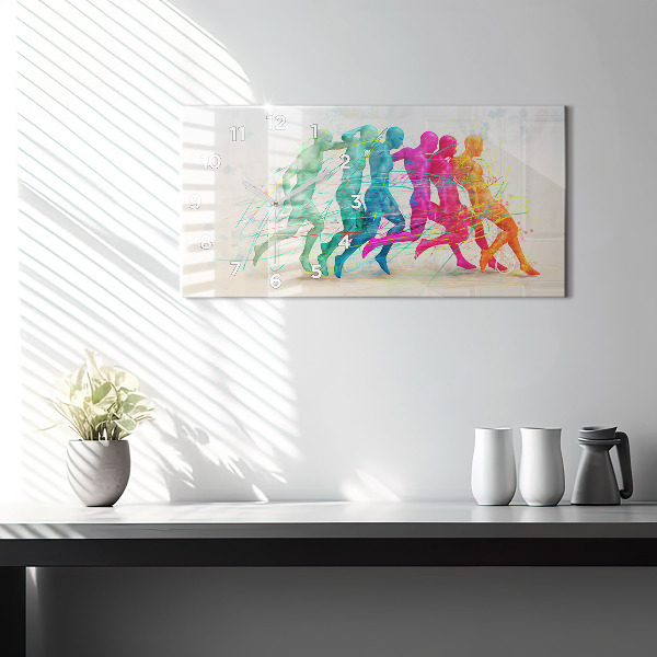 Zegar szklany poziomy Kolorowi ludzie