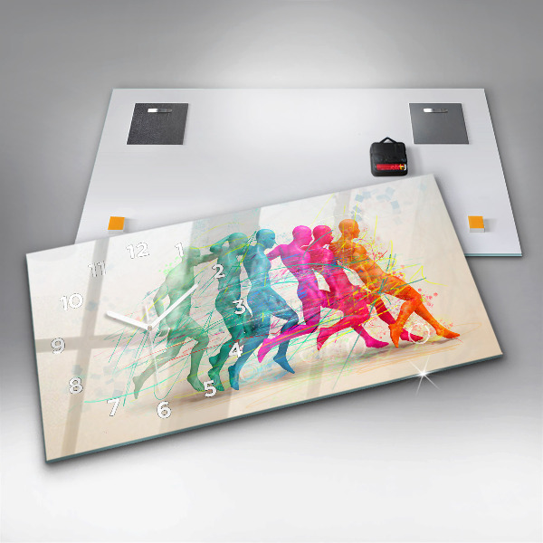 Zegar szklany poziomy Kolorowi ludzie