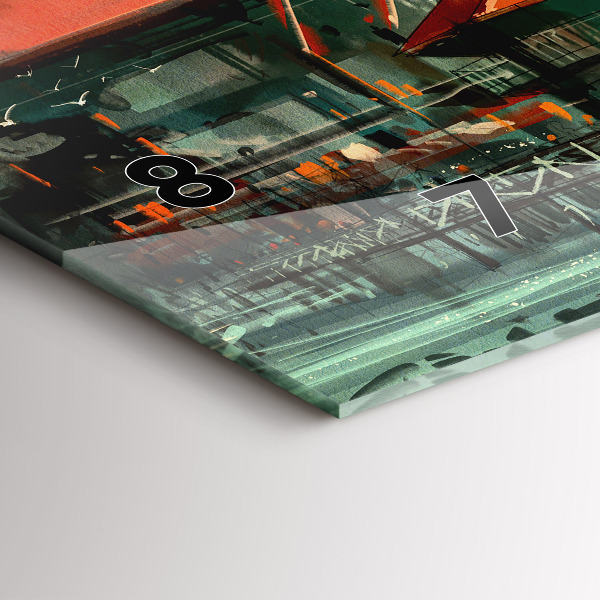 Zegar szklany poziomy Wioska rybacka