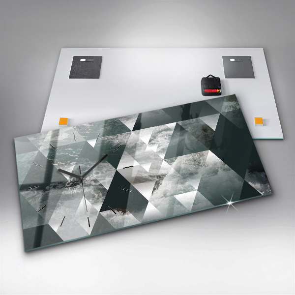 Zegar szklany poziomy Abstrakcja morskie fale