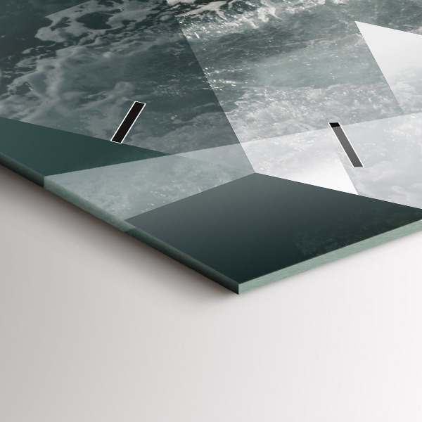 Zegar szklany poziomy Abstrakcja morskie fale