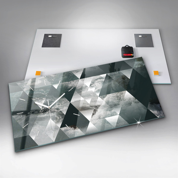 Zegar szklany poziomy Abstrakcja morskie fale