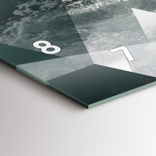 Zegar szklany poziomy Abstrakcja morskie fale