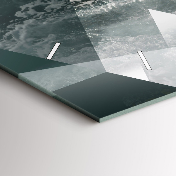 Zegar szklany poziomy Abstrakcja morskie fale