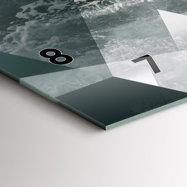 Zegar szklany poziomy Abstrakcja morskie fale