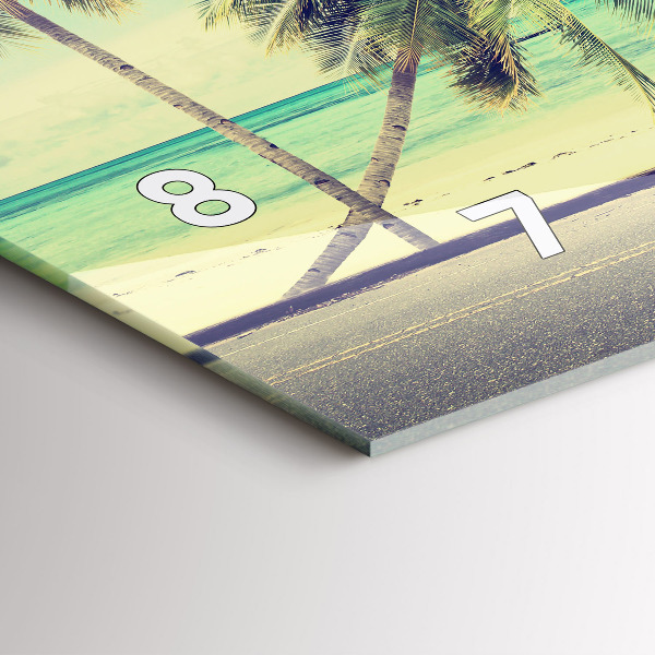 Zegar szklany poziomy Samochód z deską surfingową