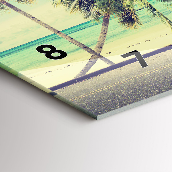 Zegar szklany poziomy Samochód z deską surfingową