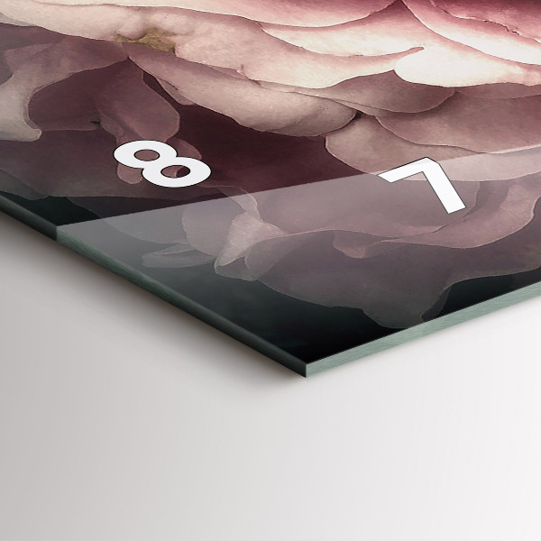 Zegar szklany poziomy Bukiet różowych róż