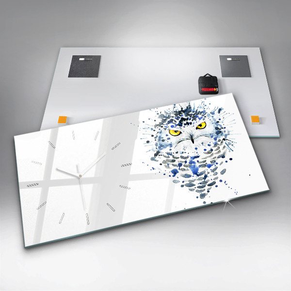 Zegar szklany poziomy Sowa spojrzenie