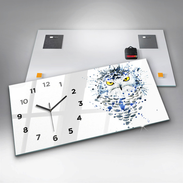 Zegar szklany poziomy Sowa spojrzenie