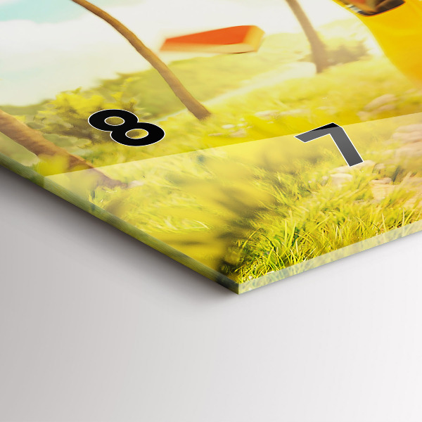 Zegar szklany poziomy Samochód z deską surfingową