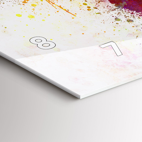 Zegar szklany poziomy Akwarelowa mapa świata