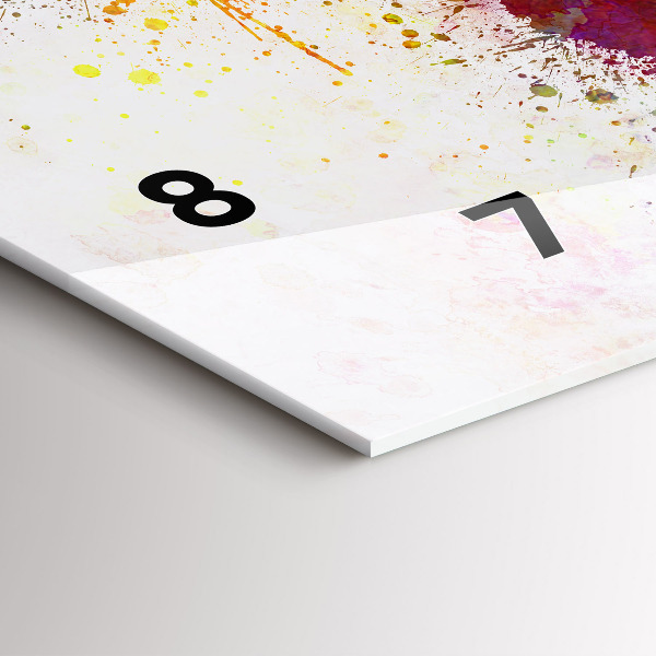 Zegar szklany poziomy Akwarelowa mapa świata