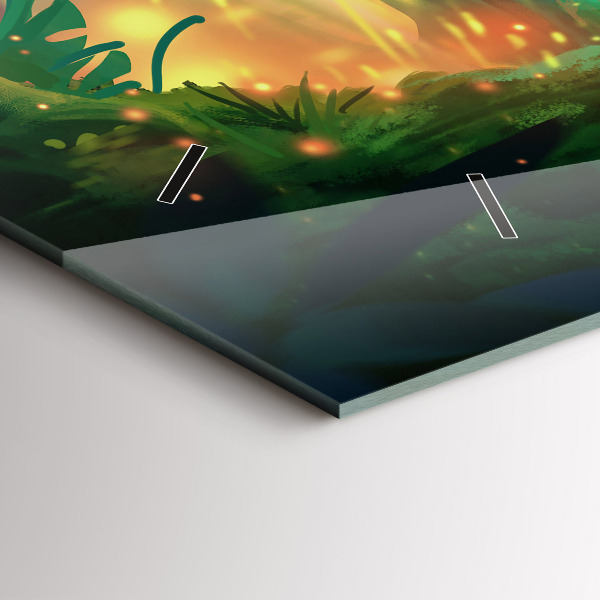 Zegar szklany poziomy Dzieci w baśniowym lesie