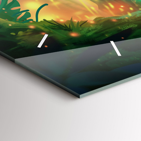 Zegar szklany poziomy Dzieci w baśniowym lesie