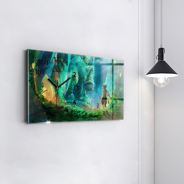 Zegar szklany poziomy Dzieci w baśniowym lesie