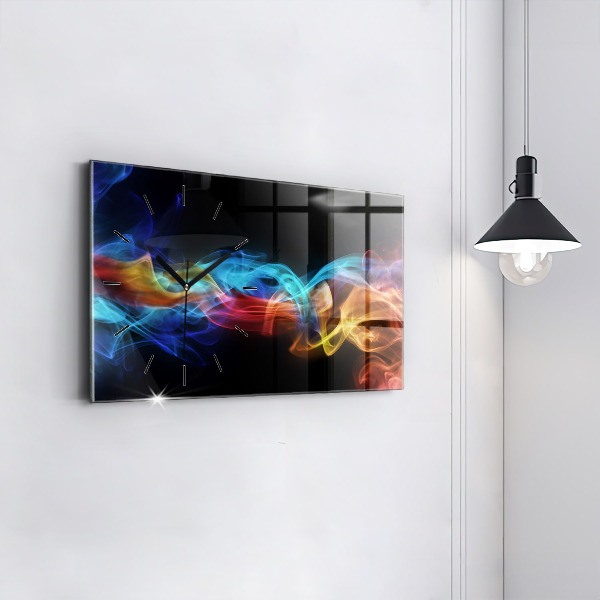 Zegar ścienny poziomy Abstrakcja kolorowe linie