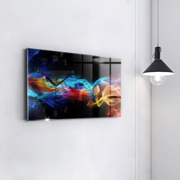 Zegar ścienny poziomy Abstrakcja kolorowe linie
